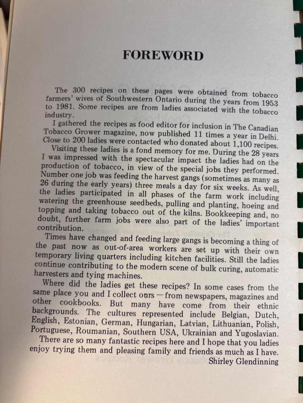 Pick Of The Crop Cookbook Canadian Tobacco Grower Recipes Spiral Bound 1982 - Picture 3 of 5